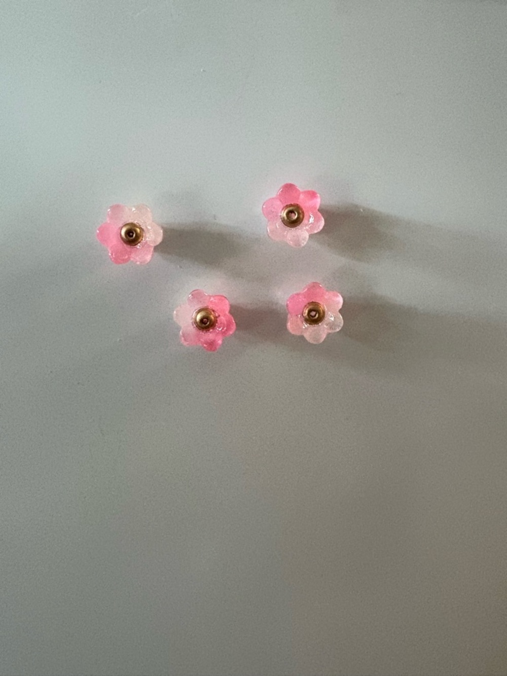 Pink Flower Magnets - Set of 4